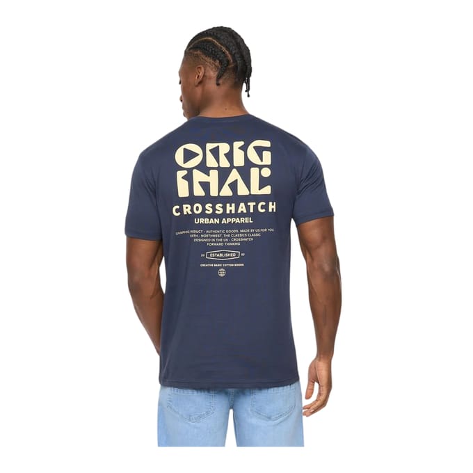 Crosshatch Mannen Wellmoores T-Shirt (Marineblauw)