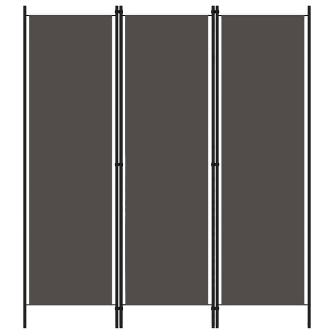 vidaXL - Kamerscherm - met - 3 - panelen - 150x180 - cm - antraciet