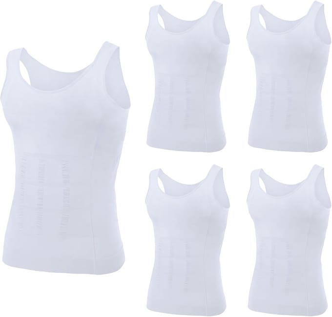 5-Pack Afslankende Body Shaper voor Mannen - Sculpting Compressie Shirt