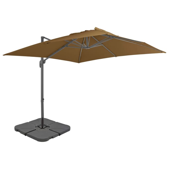 vidaXL - Parasol - met - draagbare - voet - taupe
