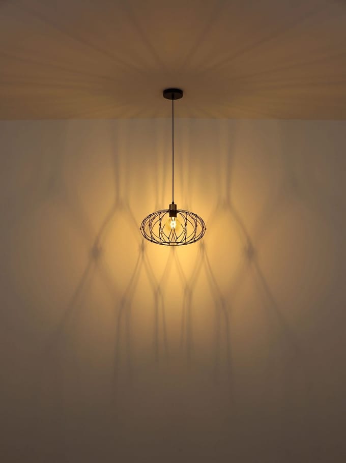 Globo - hanglamp - GREYS - zwart - metaal - Ø 40cm - E27 - 15966H