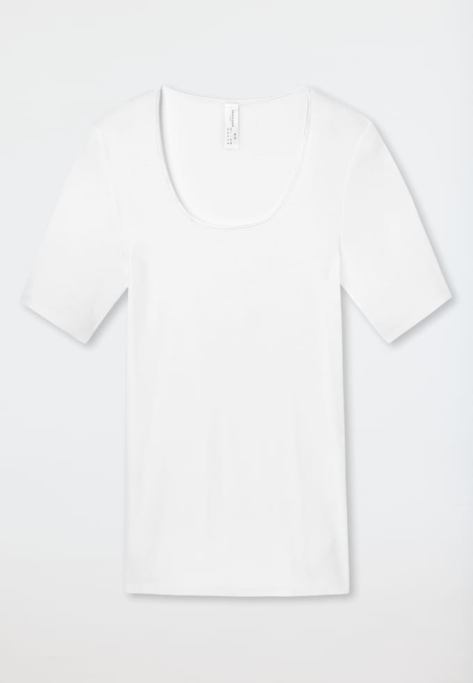 Schiesser Luxury Shortsleeve Dames Ondershirt - Wit - Maat 48