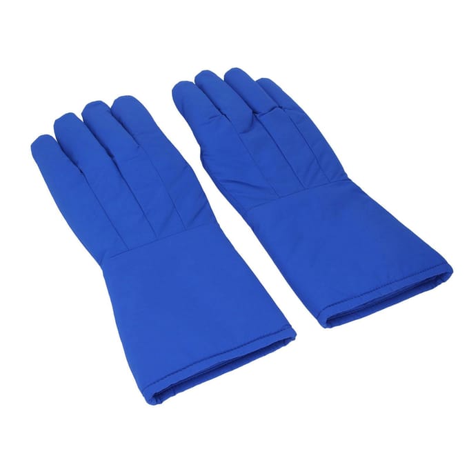 1 Paar 38cm Antivrieshandschoenen Lage Temperatuur Beschermende Handschoenen voor Laboratorium Vloeibare Stikstof Droog blue