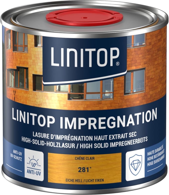 High Solid Impregneerbeits LINITOP IMPREGNATION Licht Eiken (li281) 0.5 liter