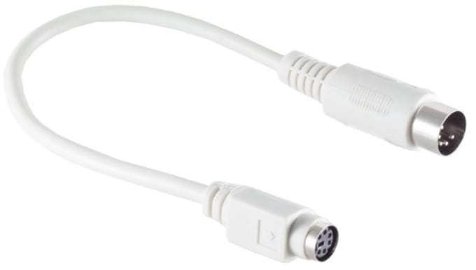 PS/2 (v) - DIN 5-pins (m) toetsenbord adapter / beige - 0,20 meter