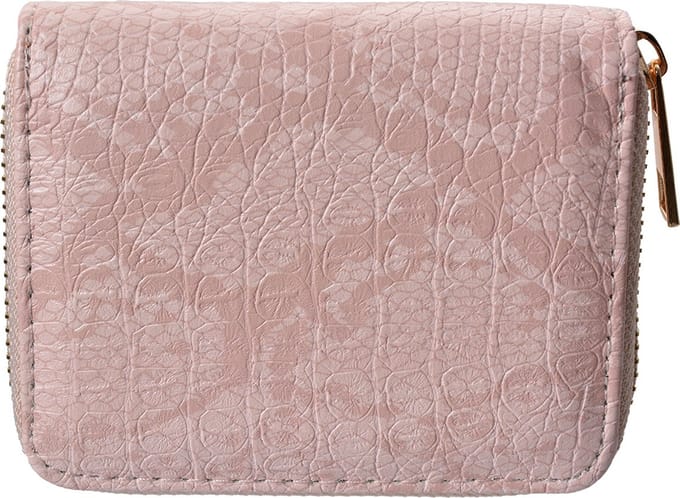 Clayre & Eef Portemonnee 11x9 cm Roze Kunststof Slangenleer