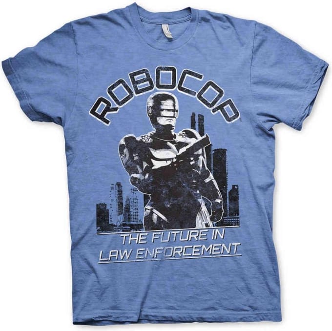 Robocop Heren Tshirt -2XL- The Future In Law Enforcement Blauw