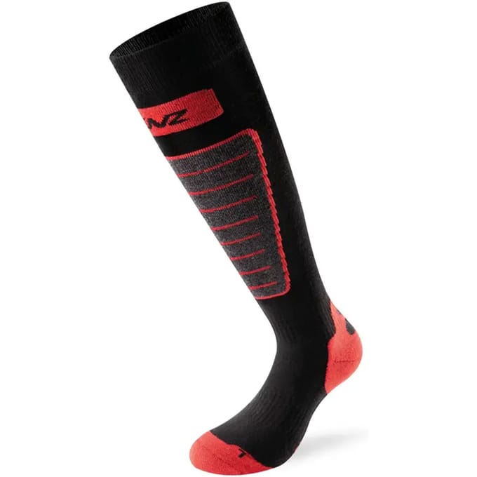 Lenz skiing 1.0 skisokken zwart/rood - maat 35-38