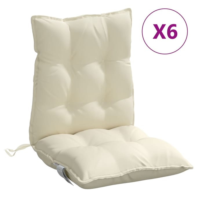 vidaXL - Buitenkussen - 6 - st - Crèmekleurig - 100 - x - 50 - x - 7 - cm