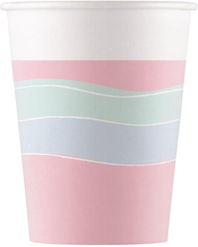 Procos Feestbekers Elegant 200 Ml Papier Wit 8 Stuks