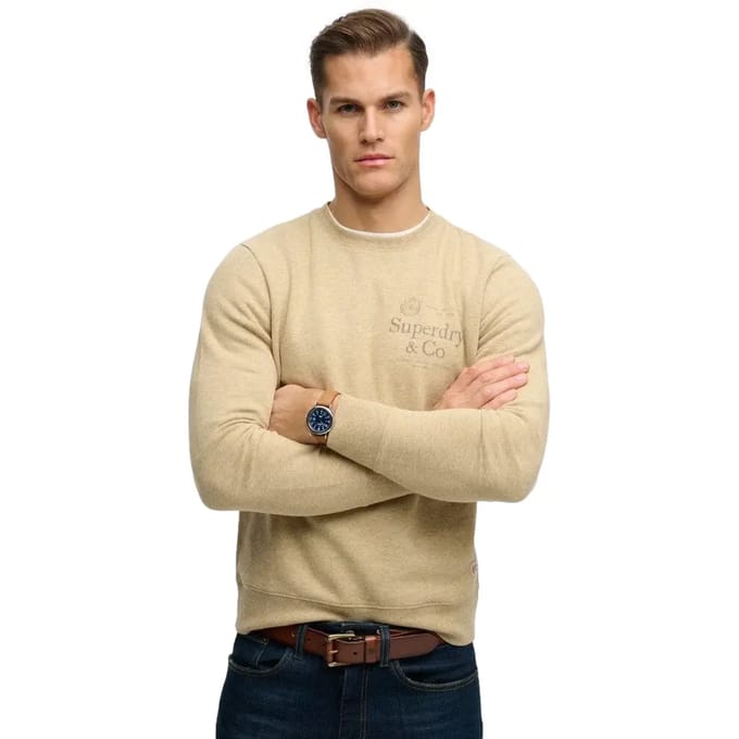 Superdry 1954 Company Relaxed Sweatshirt Light Grey Grootte: M