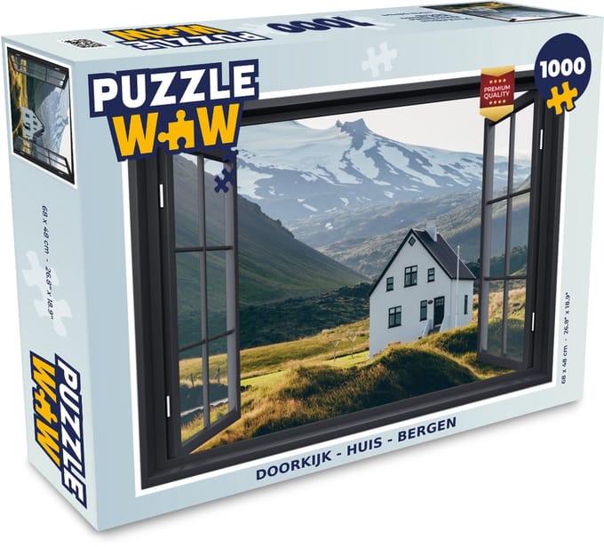 Puzzel Doorkijk - Huis - Berg - Legpuzzel - Puzzel 1000 stukjes volwassenen