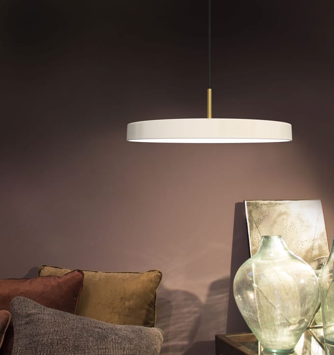 UMAGE LED hanglamp Asteria Medium, groen/messing, Ø 43 cm