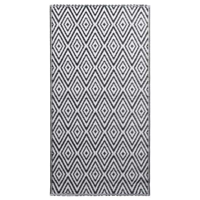 vidaXL - Buitenkleed - ARAKIL - 120x180 - cm - PP - wit - en - zwart