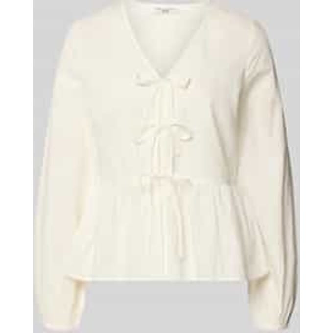 Slim fit blouse met lange mouwen van puur katoen
