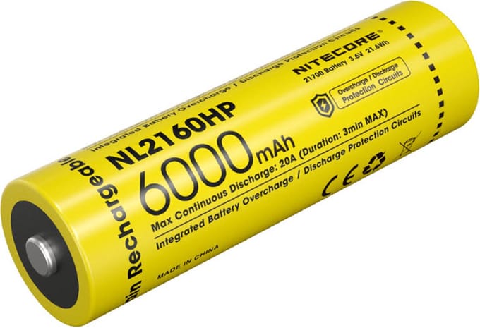 Nitecore NL2160HP Oplaadbare 21700 Li-Ion batterij 6000mAh