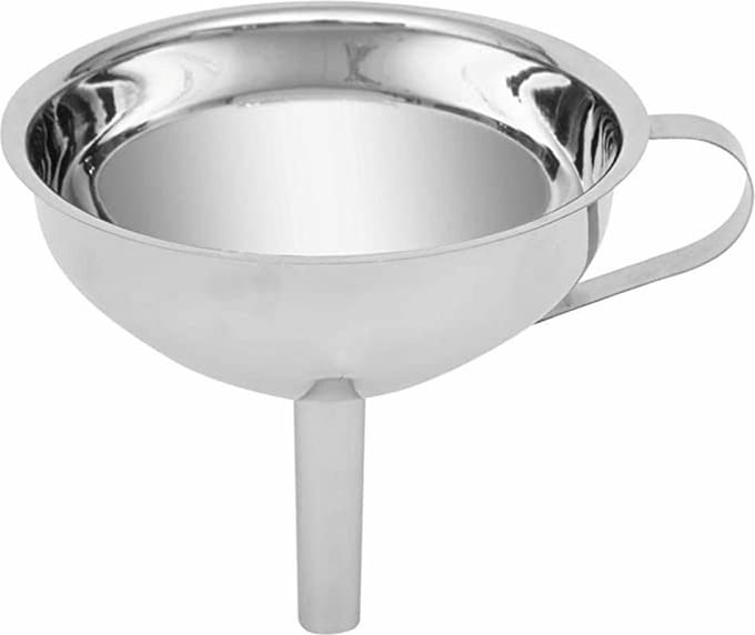 5Five Trechter - met filter - rvs - zilverkleurig - 13 cm - keuken benodigdheden