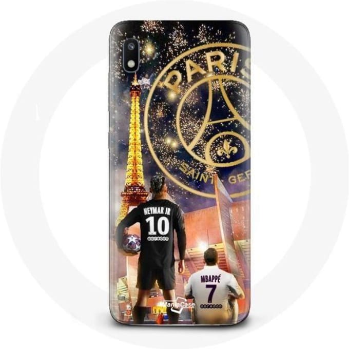Coque pour Samsung Galaxy A10 PSG Neymar et Mbappé Joyeux noël