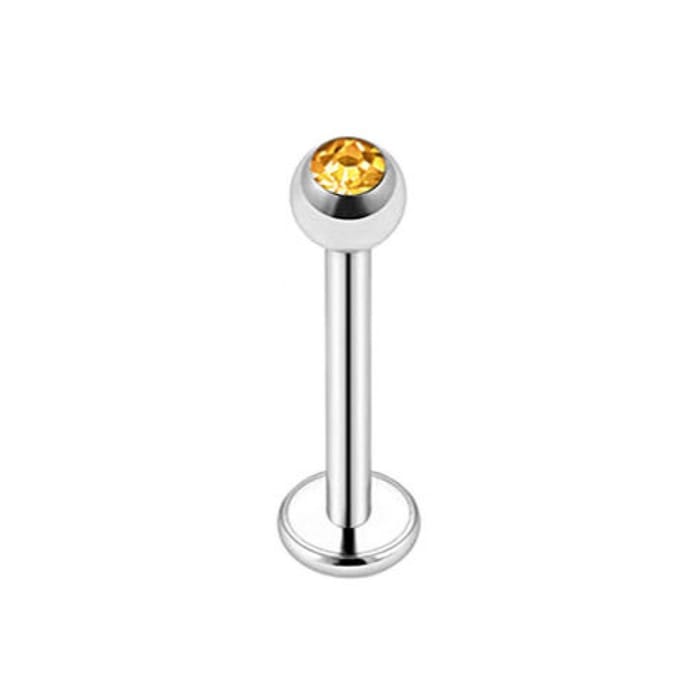 Zilver Met Steentje - Tragus / Helix / Labret Piercing