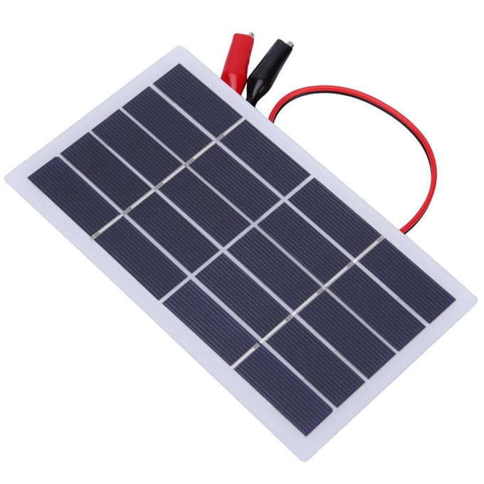 2W 5V Polykristallijn Silicium DIY Gebruik Zonnepaneel Lichtgewicht met Clip 173x99x2MM(2W 5V Klem ) white