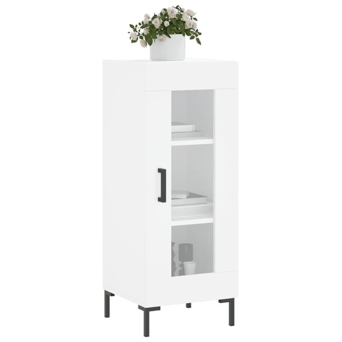 vidaXL - Dressoir - 34,5x34x90 - cm - bewerkt - hout - wit