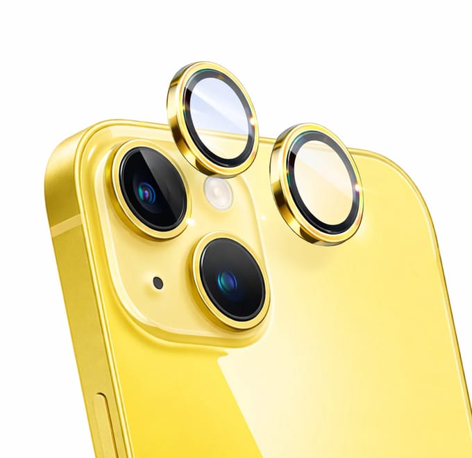 Force Case, Lens Protector geschikt voor iPhone 15 / 15 Plus / 14 / 14 Plus - Ultra-Resistant, Goud