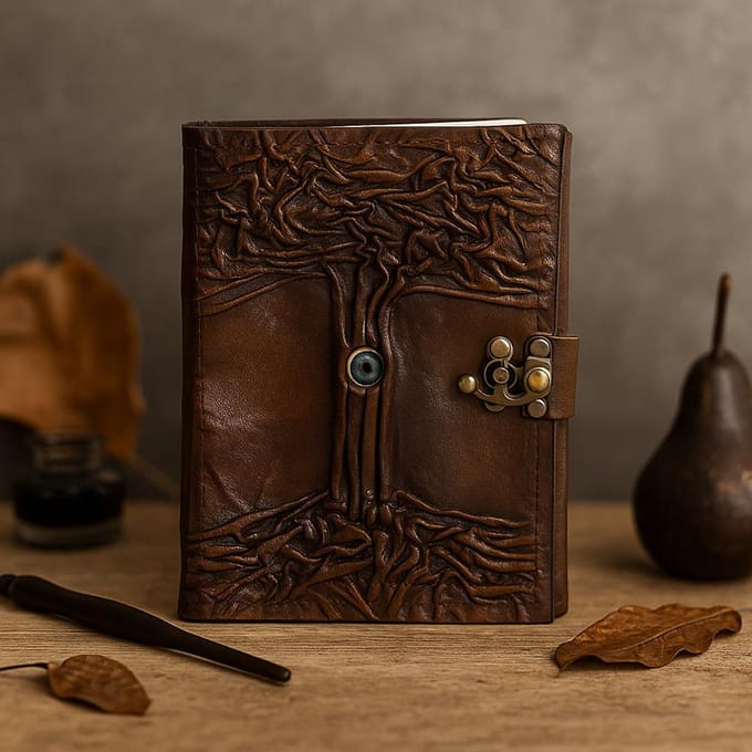 Black Tan Book - Evil Eye Decor - 160 pagina's met schepranden - 17x12,5 cm