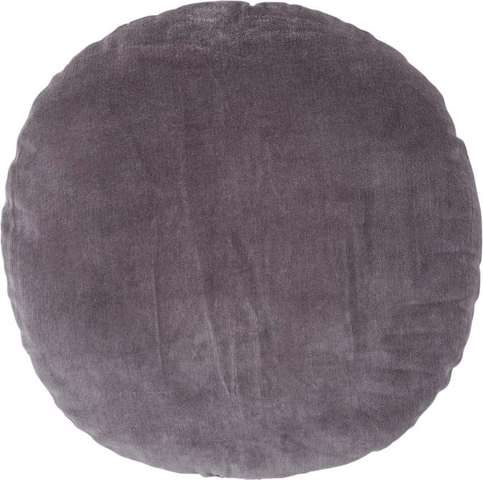 Homescapes fluwelen kussen, 40 cm rond, antraciet