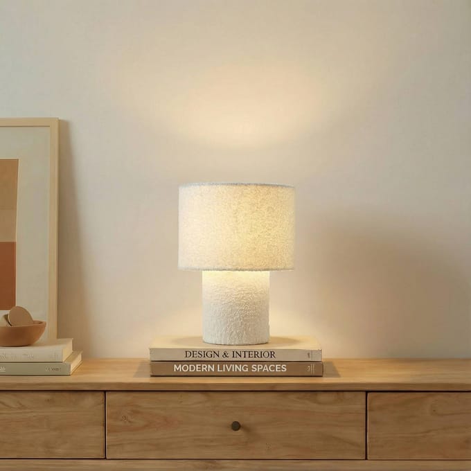 Lindby - Tafellamp - 1licht - Textiel - H: 30 cm - E27 - wit