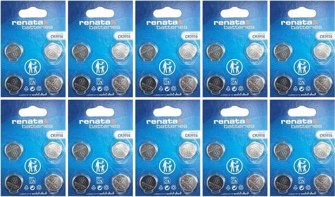 Renata - Knoopcel batterijen - CR2016 - Lithium - 3V - 40 stuks