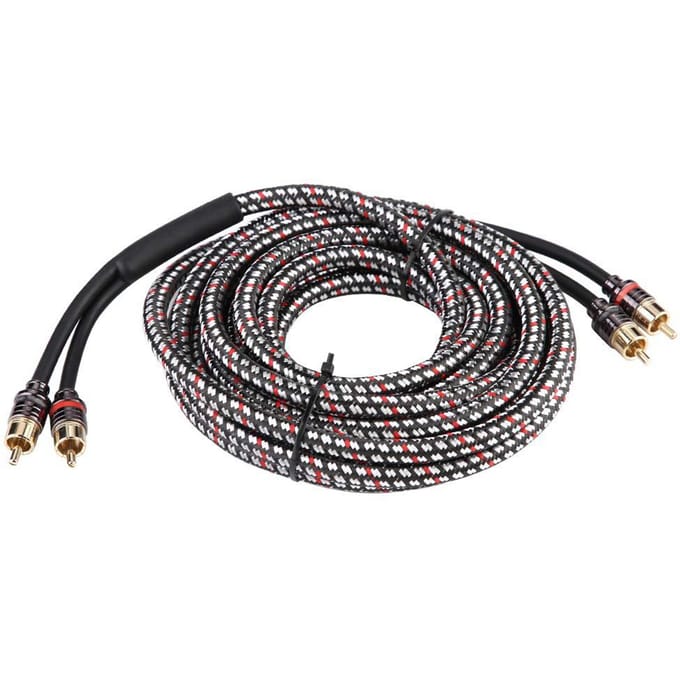 4,8m Auto Huis Stereo Audio Rca Signaalkabel Versterker Subwoofer Kabel Draad Adapter black