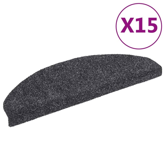 vidaXL - Trapmatten - Zelfklevend - 15 - stuks - 65x21x4 - cm - Donkergrijs