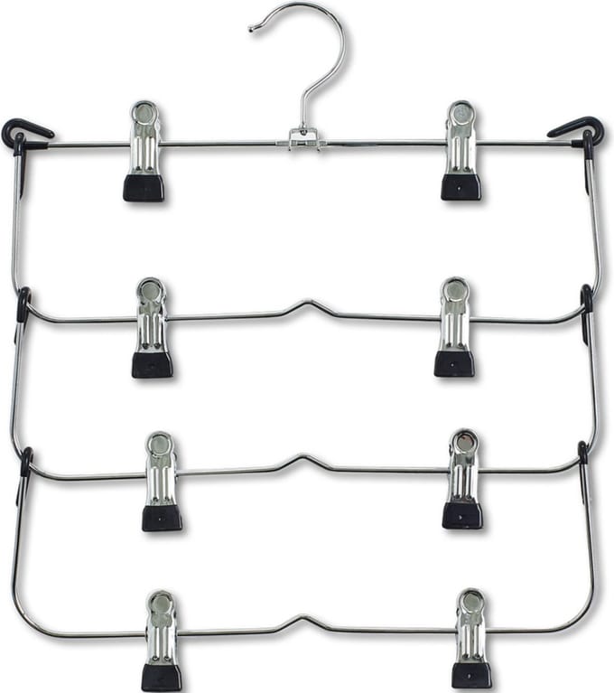 Zeller Kledinghanger - zilver - meervoudig - broekhanger - 36 cm