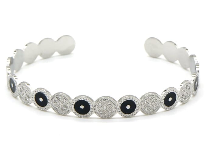 Armband Dames - Bangle Munten - RVS - One Size - Zilverkleurig