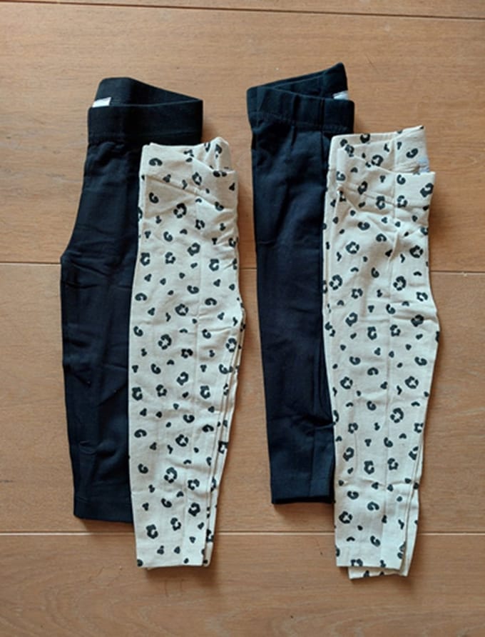Legging - Baby - set van 2 meisjes leggings (2x2-delig) - maat 62/68