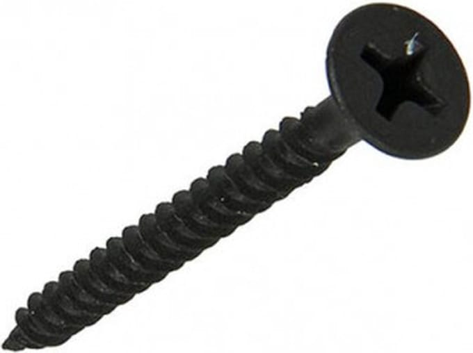GIPS-PLAAT-SCHROEF. 3.5 x 35mm. lang. ZWART GEFOSFATEERD. 25 stuks SCHROEVEN. Sam.
