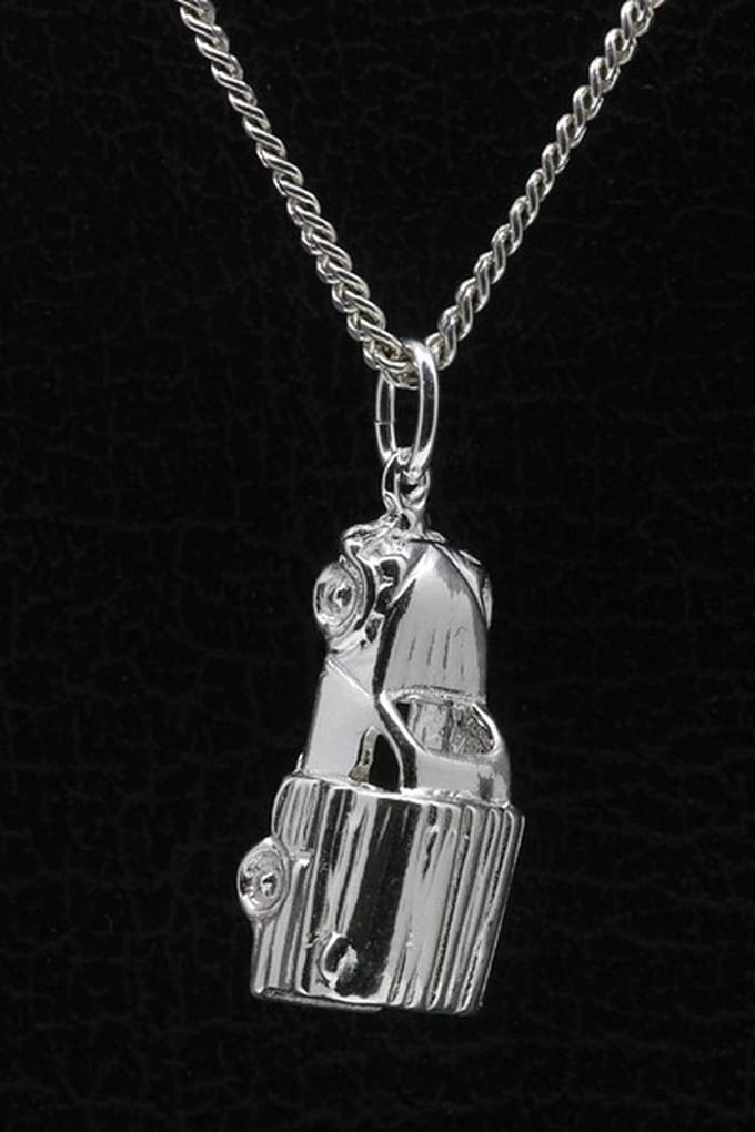 Zilveren Citroën 2CV Lelijk eend bestelauto 3D ketting hanger