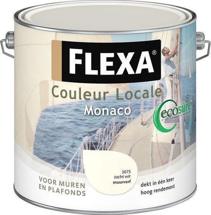 Flexa Couleur Locale Zijdeglans Watergedragen Monaco 2,5 L 2575 Nuance Wit