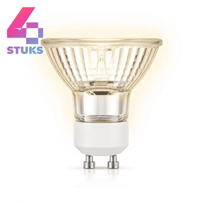 4x Reflector Halogeenlamp GU10 - 75W - Warm Wit Licht (2700K) - 625 lm - 2 jaar - Dimbaar