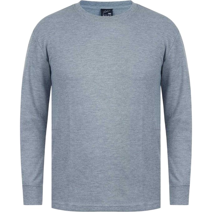 Fabric Heren Wafel T-shirt met lange mouwen (Grijs)