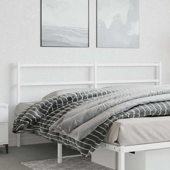 vidaXL - Vervangend - hoofdbord - 180 - cm - metaal - wit