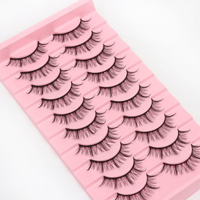 10 paar Nepwimpers-3D set valse wimpers - driedimensionaal effect - nieuwste mode - 14 mm extra lang
