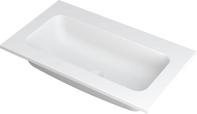 INK® Faktor wastafel polystone centraal zonder kraangat 80x45x1,5cm, mat wit