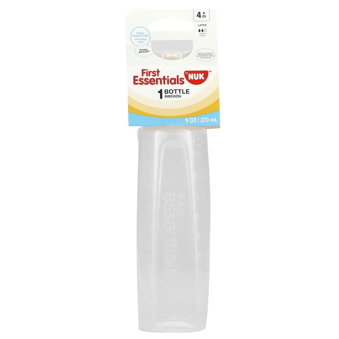 NUK, First Essentials Container, 4+ Maanden, Gemiddelde Snelheid, 9 oz (270 ml) white