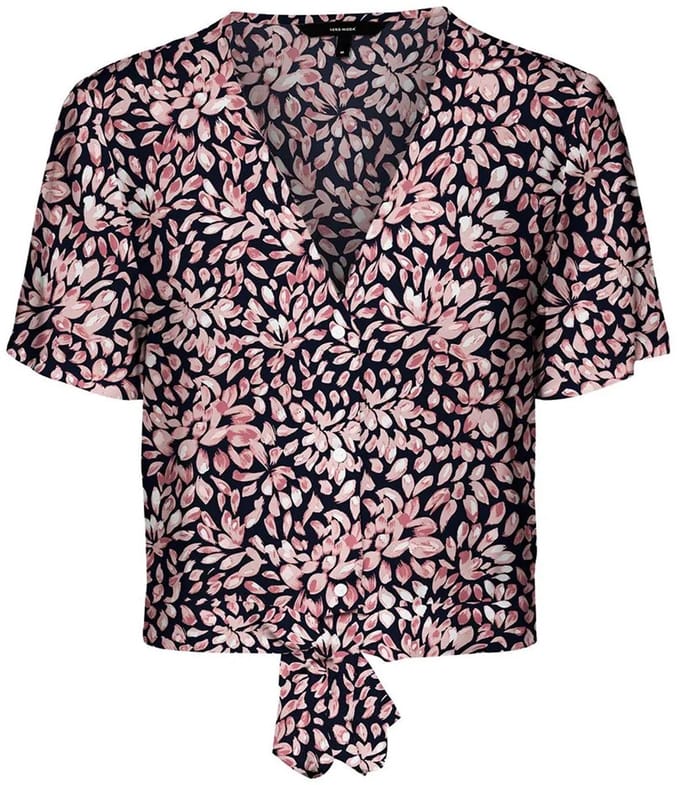 Vero Moda Easy Tie Blouse Met Korte Mouwen Veelkleurig M Vrouw