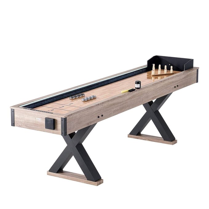 9 ft LED Shuffleboard Tafel 2-in-1 Shuffleboard en Bowling Combinatiespel Set