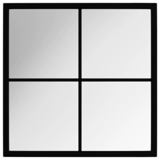 vidaXL - Wandspiegel - 40x40 - cm - metaal - zwart