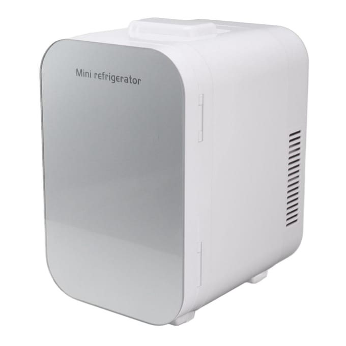 Mini Compact Koelkast 8 L Enkele Kern Multifunctioneel Draagbare Koeler Warmer Koelkast Zilver EU gray