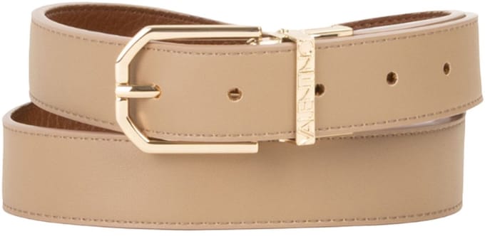 VALENTINO riem Double Belt W75 Beige / Cuoio Oro Lichtbruin bruine