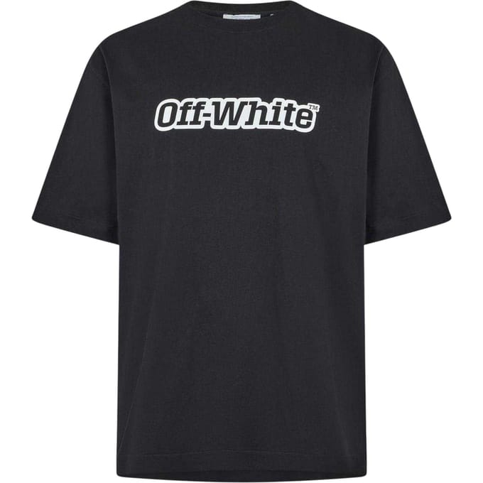 Off White Heren T-shirt met skate-print (Zwart, Wit)